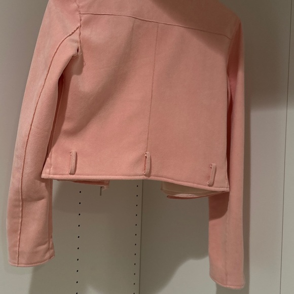 Pink faux leather biker jacket - Picture 4 of 12